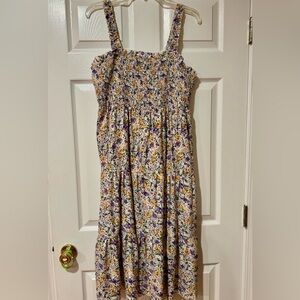 SHEIN Purple and Yellow Smocked Sundress